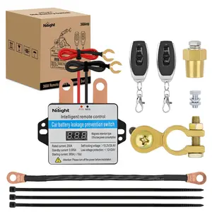 Nilight Remote Battery Disconnect Switch, 12V-24V 360A Car Smart Anti-Theft Kill Switch with Wireless Remote Control Relay Fobs, Voltmeter Display, Power Drain Prevention for Auto Truck, Vehicle Accessories