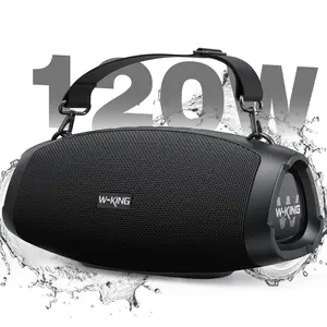 W-KING 120W Outdoor Bluetooth Speaker Portable Wireless IPX6 Waterproof with Triple Passive Radiators 2 Subwoofers 70W Deep Bass DSP 42H Power Bank EQ Large Party Audio