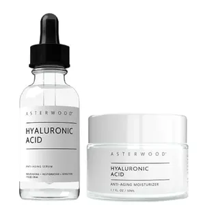Asterwood Hydration Recovery Duo | Hyaluronic Acid Serum + Moisturizer | Anti-Aging, Plumping, Hydrating Skincare Set for Smooth, Glowing Skin
