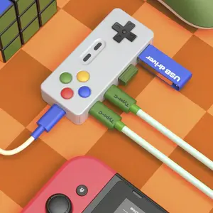 4 Port USB Type-C Hub, Multipurpose Portable Game Controller Design 4-port Hub (2 USB Ports&2 Type-c Ports), Creative Extension Adapter For PC, Mac, Laptop Computer