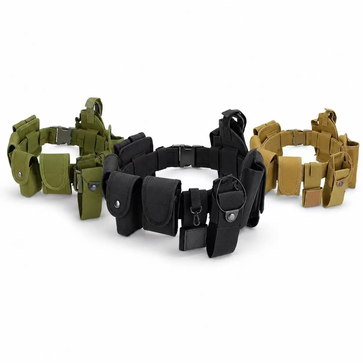 Tactical Belt with Waist Pad, Heavy Duty Battle Belt for Outdoor Training, Security Guard Duty, Law Enforcement & Airsoft Gear, Quick Release Molle Equipment Belt