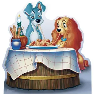212 MAIN Life-Size Heavy-Duty Lady And The Tramp Cardboard Standing Cutout - Advanced Graphics Home Decor, Party Wall Decor