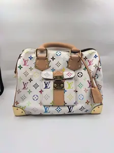 Pre-owned Louis Vuitton CANVAS Tote Bags x Takashi Murakami Monogram White Multicolor Speedy 30 XP02111 [BF 12Z]