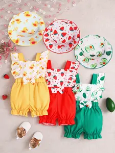 Baby Girl Newborn Gift Set, Baby Clothing Outfits, Clothes, Apple/ Duck/rose Pattern, Casual Style, Perfect for Daily Wear & Outdoor Play