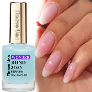 Tinovo Uno Keratin 'Wonder Bond' 3 Day Keratin Nail Hardener, Super Glossy and Hard Shield, Fast Dry, No UV/LED Lamp Needed, DIY Manicure, Best Holiday Gift, Nourish and Strengthen the Nails. Improve the Weak and Soft Nail Quality. Logo Cap Design