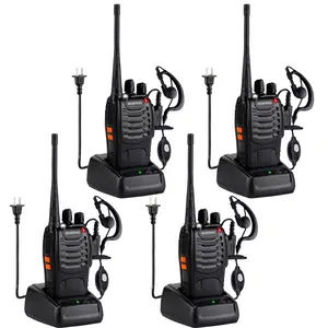Baofeng 888s Rechargeable walkie talkie, suitable for adult use, long distance, with headset and lithium-ion battery, flashlight function, two-way radio, (6 pack) Charging Remote