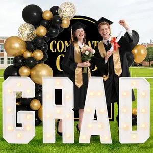 Graduation Decorations 2026, 3FT Tall Marquee Letters Grad LED Letter Sign Party Supplies, Large DIY Pre-Cut Foam Board Kit Decor for Kindergarten Preschool High School College Prom Graduation