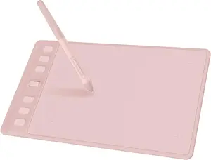 Inspiroy 2 Small Drawing Tablet, Digital Art Tablet with Scroll Wheel, 6 Hot , -Free Stylus, Pink Graphics Tablet for Drawing, Design, Writing, Work with PC,  & Android