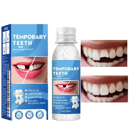 Moldable Denture Repair Resin Pellets Kit - 30ml, Adults At-Home Dental Solution, Temporary Cavity Filling, Non-Toxic Long-Lasting Strong Gel, Oral Care Kit, Boil-Mix Application, Cold Water Cooling, No Harmful Additives, 36-Month Shelf Life