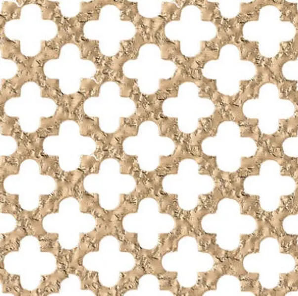 212 MAIN Anodized Gold Cloverleaf Perforated Aluminum Sheets - 0.020 Thickness, 24x30 in, Pack of 5, for Decorative Sailing & Water Sports Applications