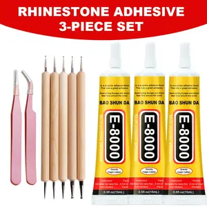 E8000 Strong Adhesive Glue, Multi-Purpose for Jewelry Crafts Books Shoes Fabric, Durable Transparent Flexible, Suitable for Metal Plastic Rubber Acrylic Leather Paper Cloth, Waterproof Strong Hold