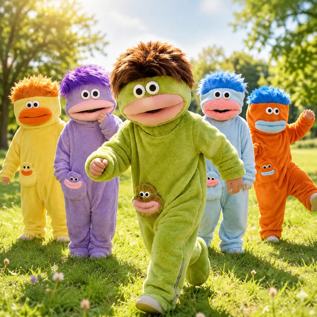 Kids' 3PCS Ultra-Soft Fleece Monster Plush Onesie Pajamas - Hooded Full-Body Jumpsuit with Big Mouth Hand Puppet, Pockets, for Boys & Girls, Winter Warm Loungewear, Ideal for Halloween Cosplay