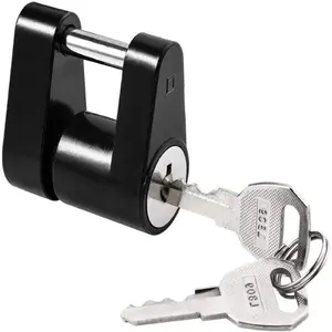 1-Pack Black Trailer Hitch Coupler Lock, 1/4-inch Diameter, 3/4-inch Span, Suitable for Trailers, RVs, Trucks, and Cars
