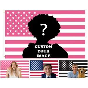 Eyesoul Custom Pink America Flag Personalized Flags Design Your Image Funny Tapestry Poster For Decorate Clubs Concerts Bars University Dormitories Living Rooms Bedrooms father's day gifts,gifts boyfriend,gifts for girl adults,gifts under Tree Boho Shabby