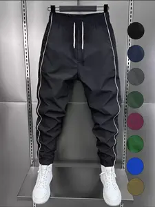 Men's Stylish Casual Jogger Pants with Side Stripes, Drawstring Waist and Elastic Cuffs, Perfect for Workout and Daily Wear, Runner Pants