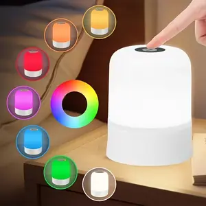 Adjustable Touch Control LED Night Light, USB Rechargeable Bedside Lamp, Portable Desk Lighting, Ideal for Sleep Aid and Holiday Gifts