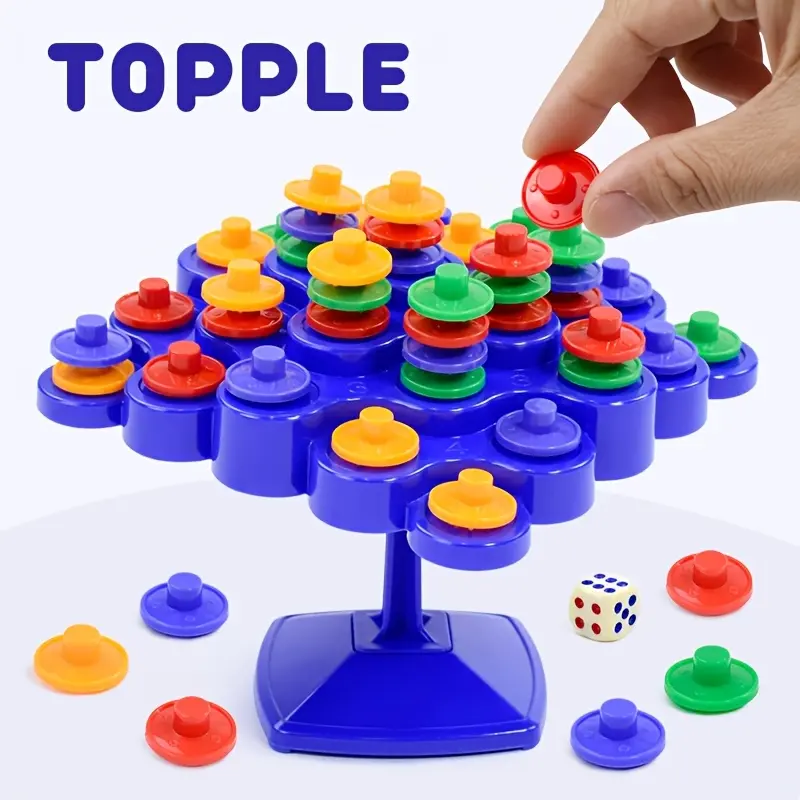 Five-Level Balance Tree Game - Math Stack Training Toy with Colorful Discs, Interactive Party Game for & Adults, Educational Learning