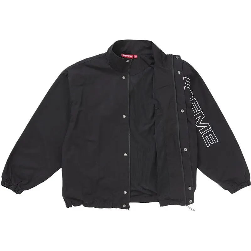 Supreme Men's Spellout Embroidered Ripstop Track Jacket Black, from StockX