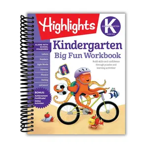 Kindergarten Big Fun Workbook: 256-Page School Workbook, Practice Language Arts, Math and More for Kindergartners (Spiral Bound)