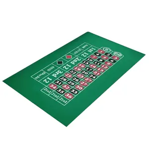 Texas Hold'em Poker Tablecloth, Velvet Russian Roulette Mat, Single and Dual Entertainment Game Board Pad, Casino Gaming Accessory
