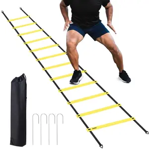 Agility Ladder Speed Training Set 12 Rung 20ft Exercise Ladders with Ground Stakes for Soccer Football Boxing Footwork Sports Fitness Training Ladder…