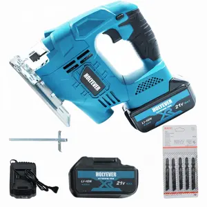 Holyever Cordless Jigsaw Tool for Makita, Brushless Motor, Variable Speed, Miter (0°-45°) with 3-Position Track Setting for Home, DIY, Crafts.