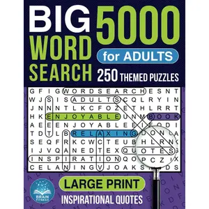 BIG 5000 Word Search for Adults Large Print: Relaxing 250 Themed Word Search Puzzles for Adults, Teens, and Seniors. Word Find Puzzles with Inspirational Quotes Big Font Paperback – October 1, 2023
