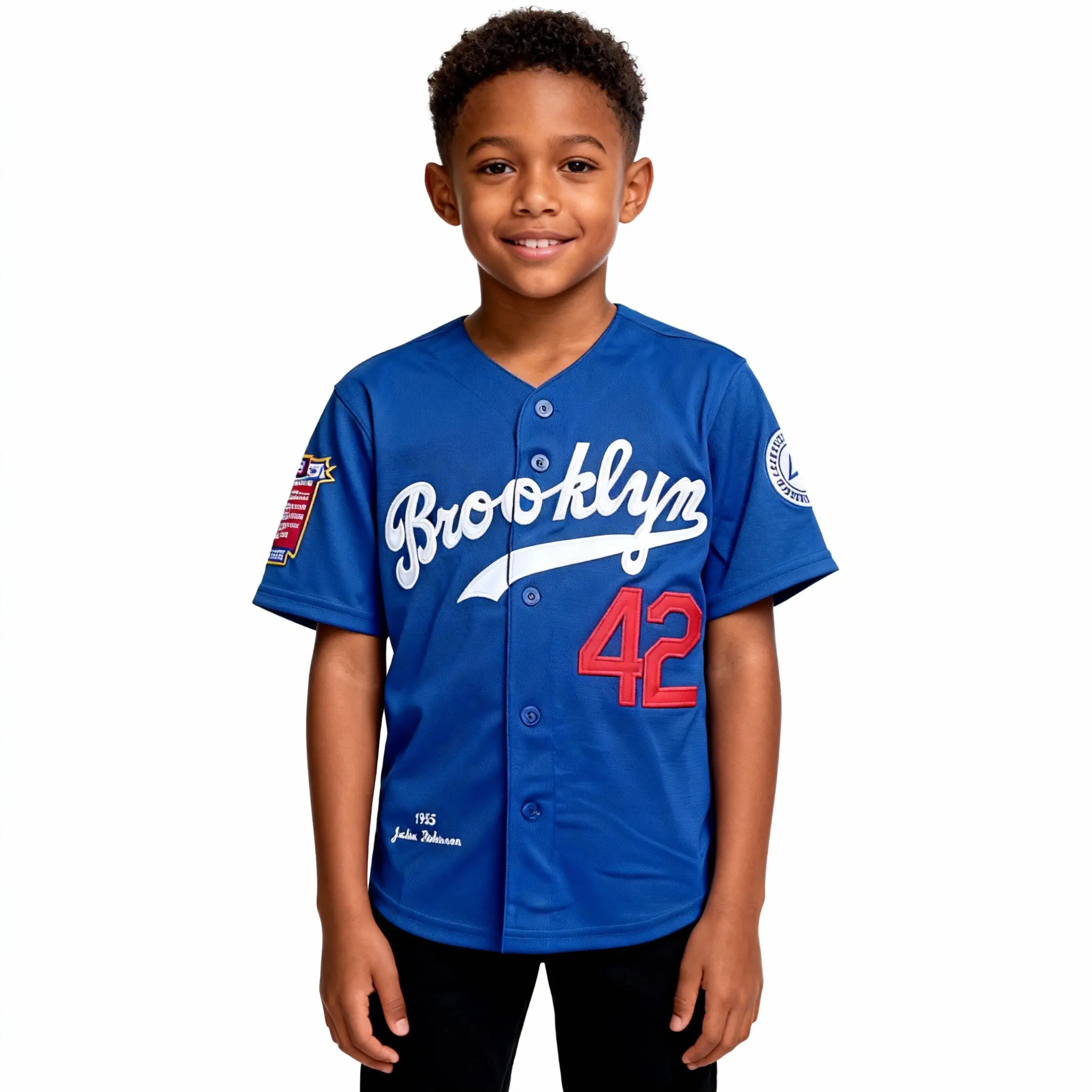Sport Jersey Kids' Version Blue White Embroidery S~XL Gifts For Halloween Thanksgiving Christmas Holiday New Year Party