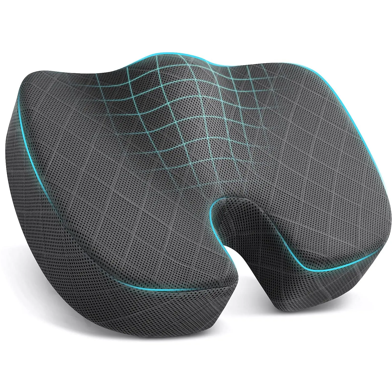 TushGuard Seat Cushion - Memory Foam Cushion for Office Chair, Car Seat, Airplane, Bleacher - Sciatica & Hip & Coccyx Pain Relief Desk Chair Cushion for Long Sitting Office Workers, Car Drivers,back to school,back to school shopping,home decor