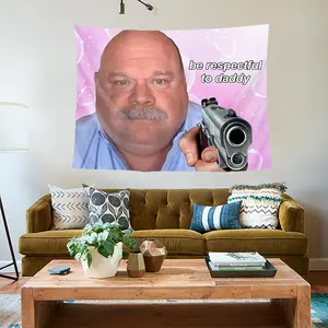 Bertram Funny Flag Be Respectful to Daddy Tapestry 3x5ft Funny Poster Meme Banner Wall Flag for College Dorm Outdoor Room Decor with Brass Grommet