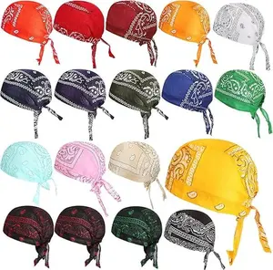 18 PCS Do Rag Skull Cap Paisley Pattern Bandanna Biker Head Wraps Quick-Drying Hats, Sweat Wicking Beanie for Men and Women, Multicolor
