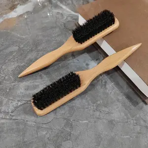 Wooden Handle Boar Bristle Hair Brush, 1 Piece Professional Hair Styling Brush for Thick & Thin Hair, Heatless Hair Styling Tool for Men and Women