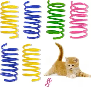 Cat Spring Toys 20 Packs Colorful Plastic Spring Coils Attract Cats to Swat, Bite, Cat Toys for Indoor Cats for All Breeds