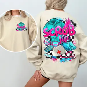 Scrub Life Sweatshirt, Nurse Life Sweatshirt, Smiley Face Sweatshirt, Nurse Smiley Face Shirt