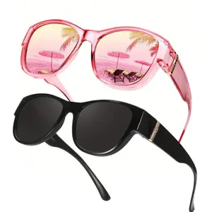 2 Pcs Women's Polarized Fit-Over Sunglasses, UV400 Protection, Lightweight TR90 Frame, Anti-Glare Shades for Prescription Glasses Wearers, Ideal for Driving & Outdoor Activities, Sunglasses For Women, Polarized Glasses SummerVibes summerwins