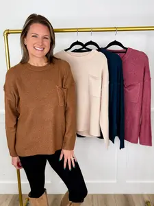 This is Serious Knit Long Sleeve Avery Mae Sweater Top - 4 colors!