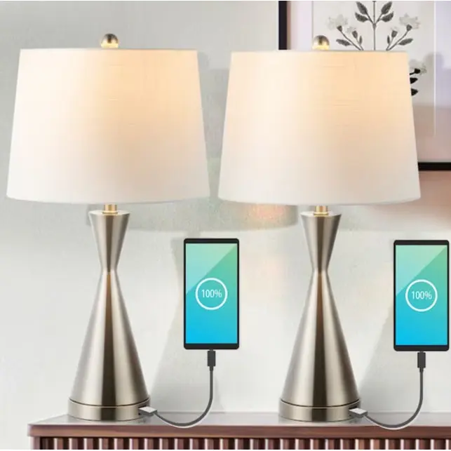 JONATHAN Y Colton Classic French Country Iron LED Table Lamp - USB Power Lamp, Energy Saver Indoor Lighting with Charging Port, Mood Lighting Sets for Bedroom, Living Room Home Decor, Home Decor Light
