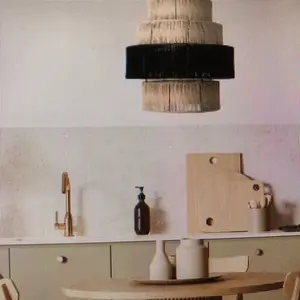 22” W Zeke tiered natural and black jute pendant light