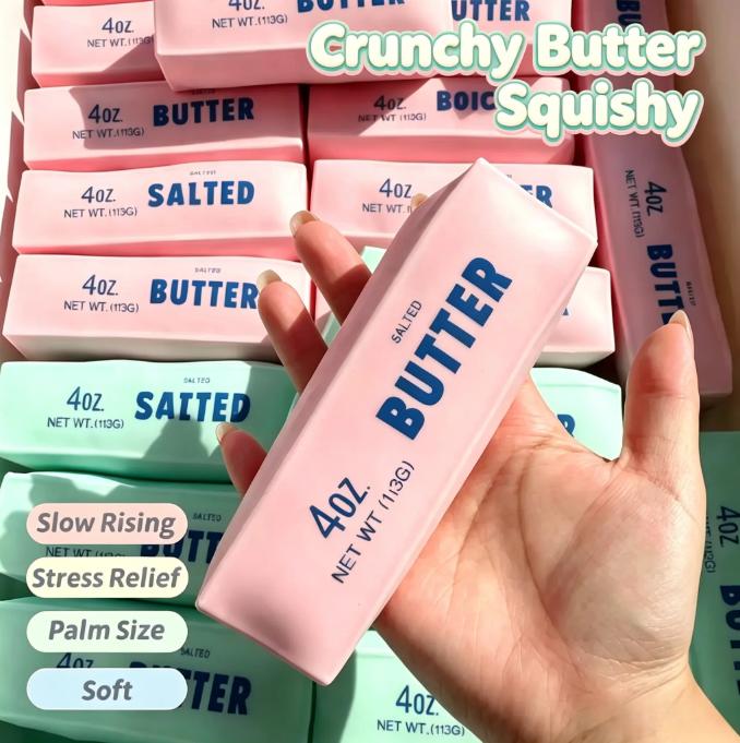 Crunchy Butter Squishy Cheese Sticks Toy,Slow-Rebound Stress Relief Toy Building Blocks,Cute Soft Sensory Toy, Relaxing Desk Toy Squeeze Toy Stress Relief Desk Toy For All Ages,Stress Relief Gift