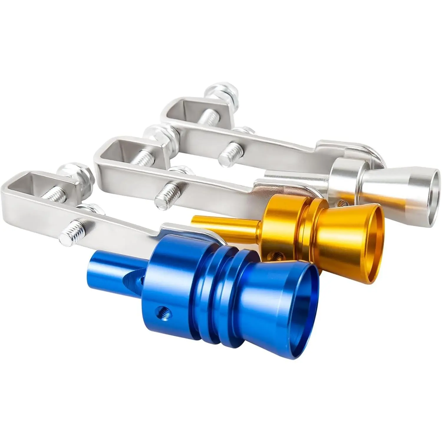 Ponpon 3Pcs Car Turbo Sound Universal Aluminum Turbo Whistle Muffler Pipe Whistle Car Roar Maker 3 Sizes(Random Color)