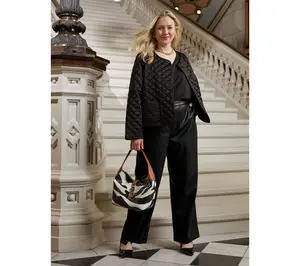 by Stacy London Snap Front Quilted Satin Jacket