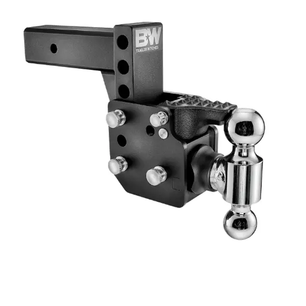 B&W Trailer Hitches Tow & Stow Adjustable Pintle Hitch for Boating, Black Powder-Coated Steel, Fits 2.5" Receiver, 16,000 lbs Capacity, 2" Ball, TS20055, Boating Accessory