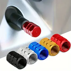 4pcs Automotive tire valve cap aluminum alloy explosion-proof valve cap valve core cover - durable, dustproof, easy to install