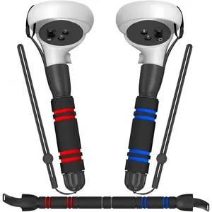 VR Game Handle Accessories Compatible with Oculus Quest 2 Controllers, Dual Handles Extension Grips Compatible with Meta Quest 2 Accessories for Beat Saber Supernatural Gorilla Tag Games