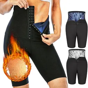 Women Sauna Sweat Pants High Waist Thermo Shorts Shapewear Compression Workout Exercise Shaper Thighs Lower Body Shaper