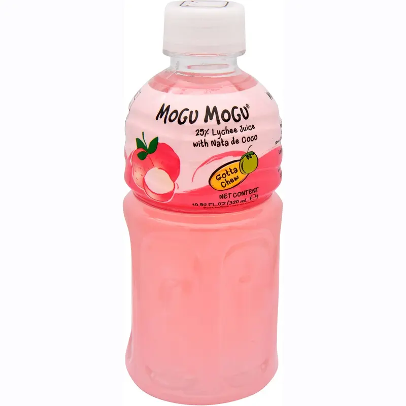 Mogu Chewy Coconut Jelly Fruit Drink, 10.82 oz Fruit Flavored Beverage (Lychee, Mango, Grape Flavors), Fruit Drinks