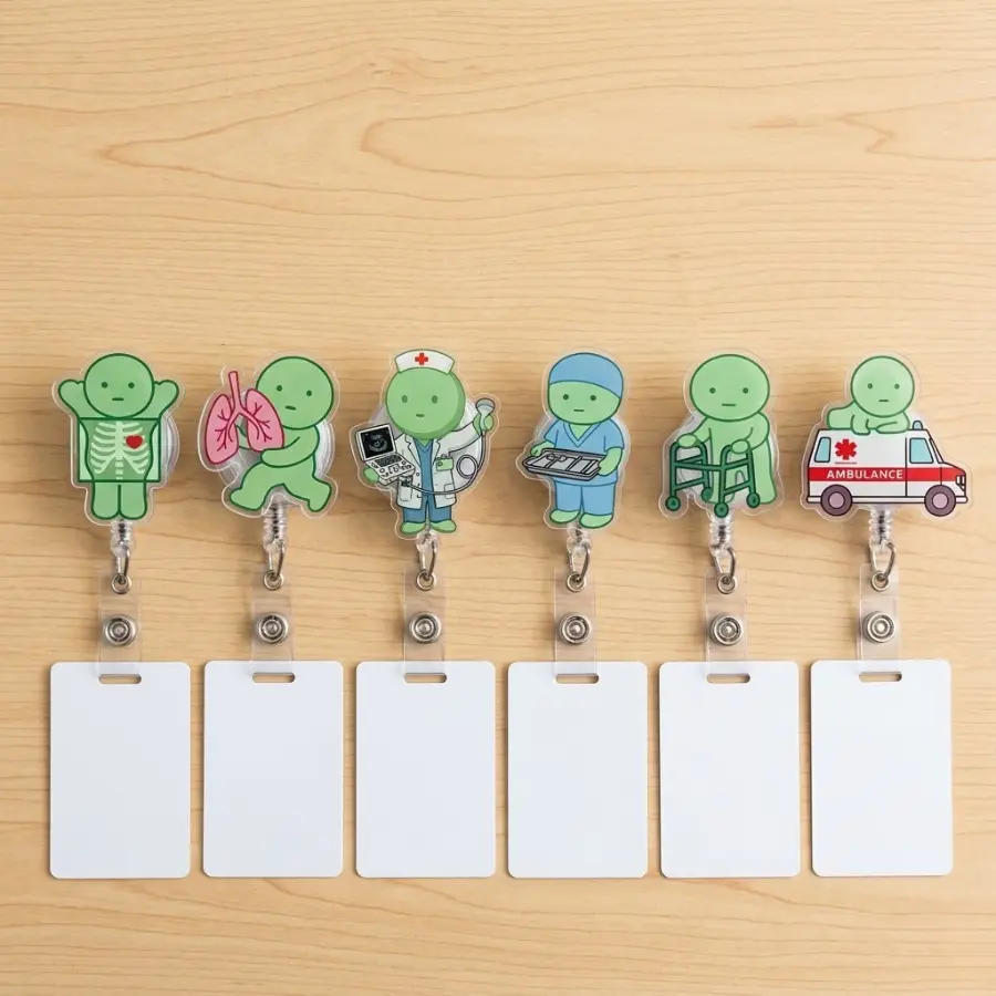 Hospital Department Badge Reel, Nurse Doctor ID Holder, ER ICU Pharmacy Lab Theme, Retractable Badge Clip, Healthcare Worker Accessory, RN CNA Gift
