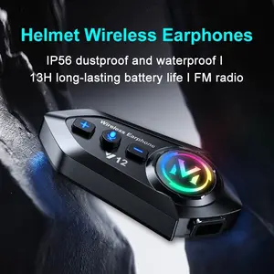 Y12 Helmet Bluetooth-compatible Headphones, Wireless Hands-Free Communication, Music Player, Fm Radio, Soft and Hard Options Available