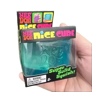 NeeDoh Nice Cube Fidget Toy - Soft Squishies, Satisfying Squeeze Item in Assorted Colors - ADHD Gifts for Women, Girl Toy, Anxiety Fidgets, Fun Stocking Stuffers - Collectible Sensory Item for Ages 3+
