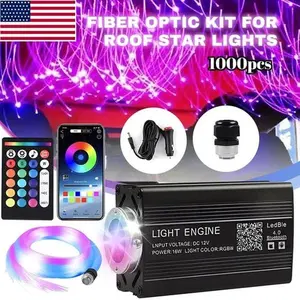 1000PCS Car Headliner Star Light Kit, Fiber Optic Twinkle Roof Ceiling Lights with RGBW LED, Perfect for Auto Interior Upgrade, Home Ceiling, Bedroom and Theater Ambience Lighting
